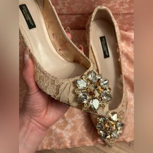 Dolce & Gabbana Lace Detailed Pointed-Toe Pumps - 6cm